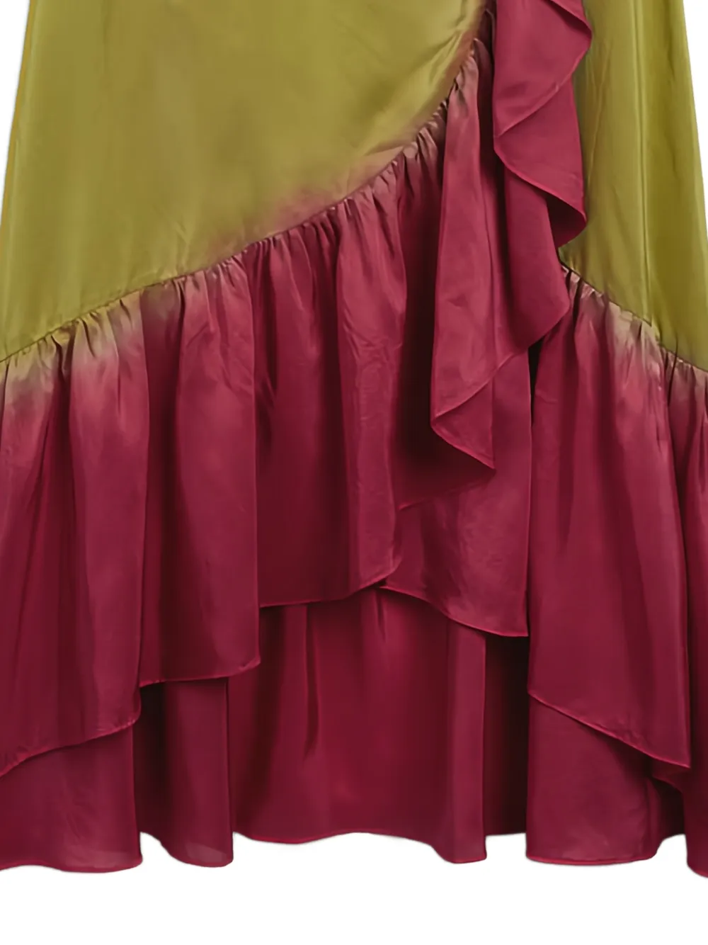 MOMONÌ Isleta maxi-rok met ruches en tie-dye Groen