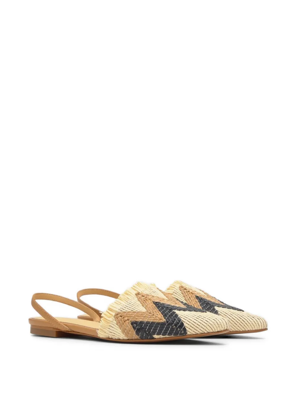 Castañer Berta slingback espadrilles met chevron patroon Beige