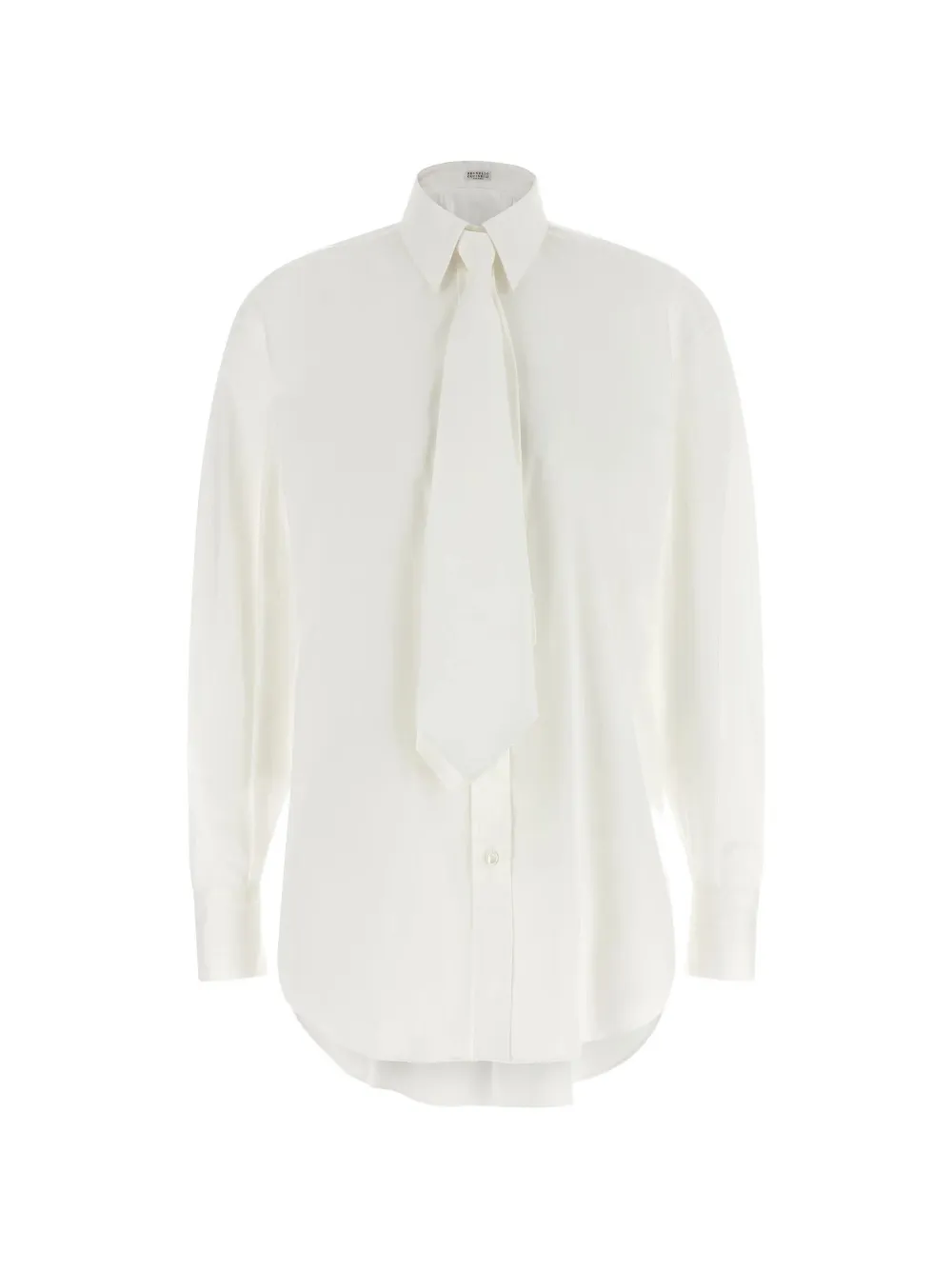 Brunello Cucinelli tie-detail shirt - Weiß