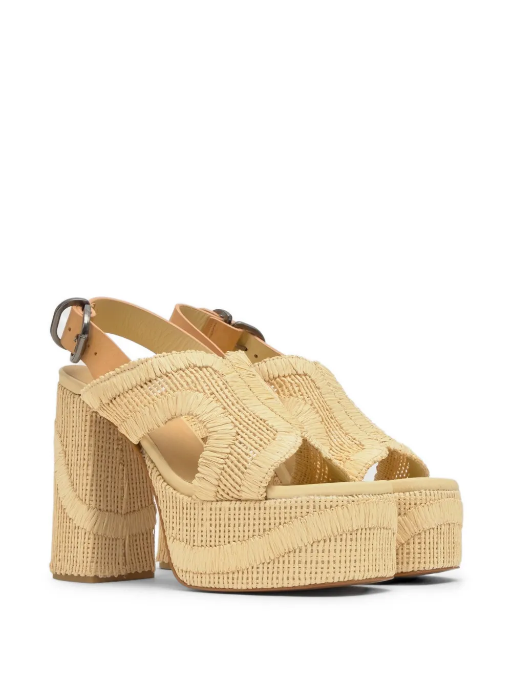 Castañer Francina woven platform sandals Beige