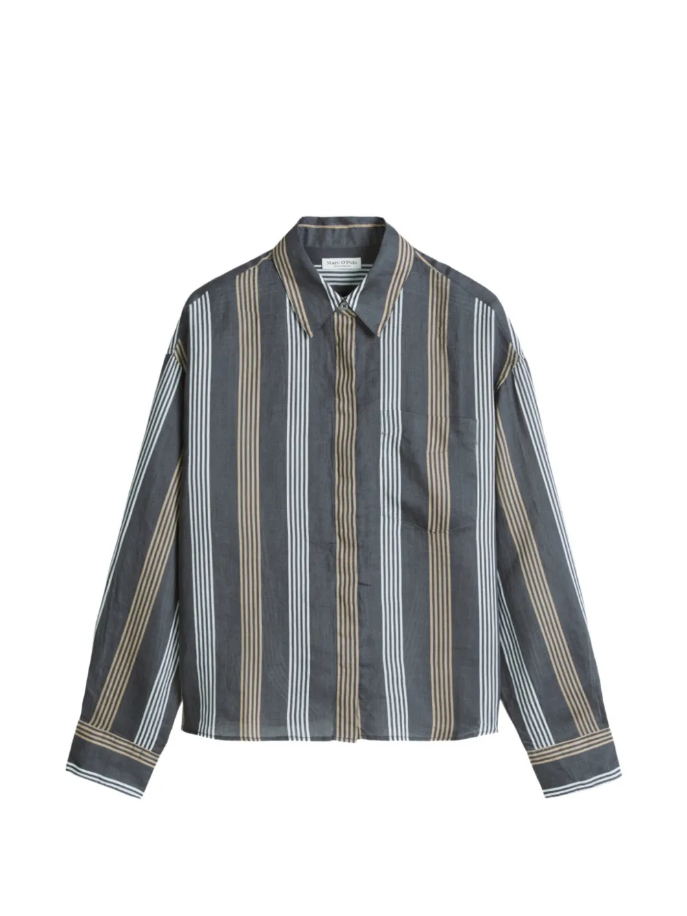 Marc O'Polo striped long-sleeve blouse - Grigio