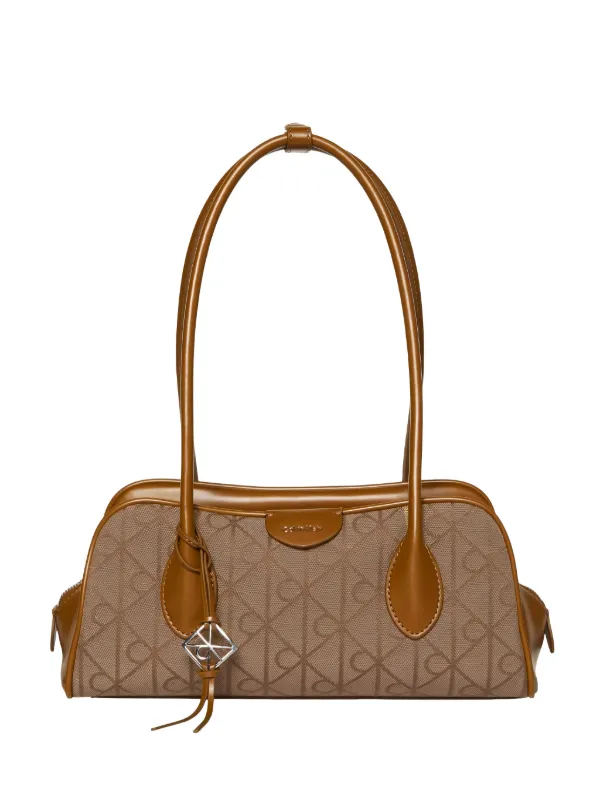 Calvin Klein Emblem Monogram-pattern Tote Bag in Neutrals