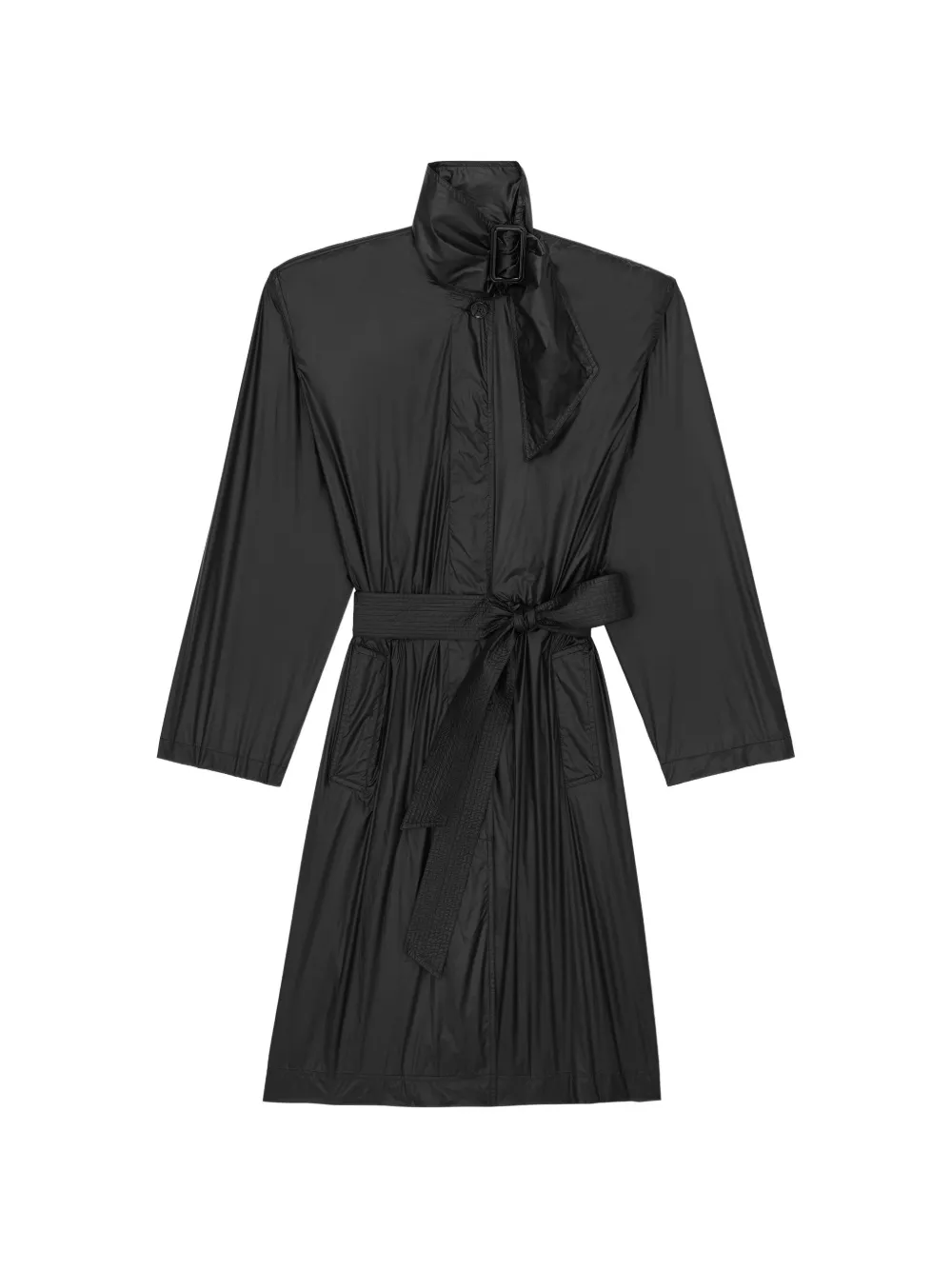 Saint Laurent Lavallière buckle-neck trench coat - Schwarz