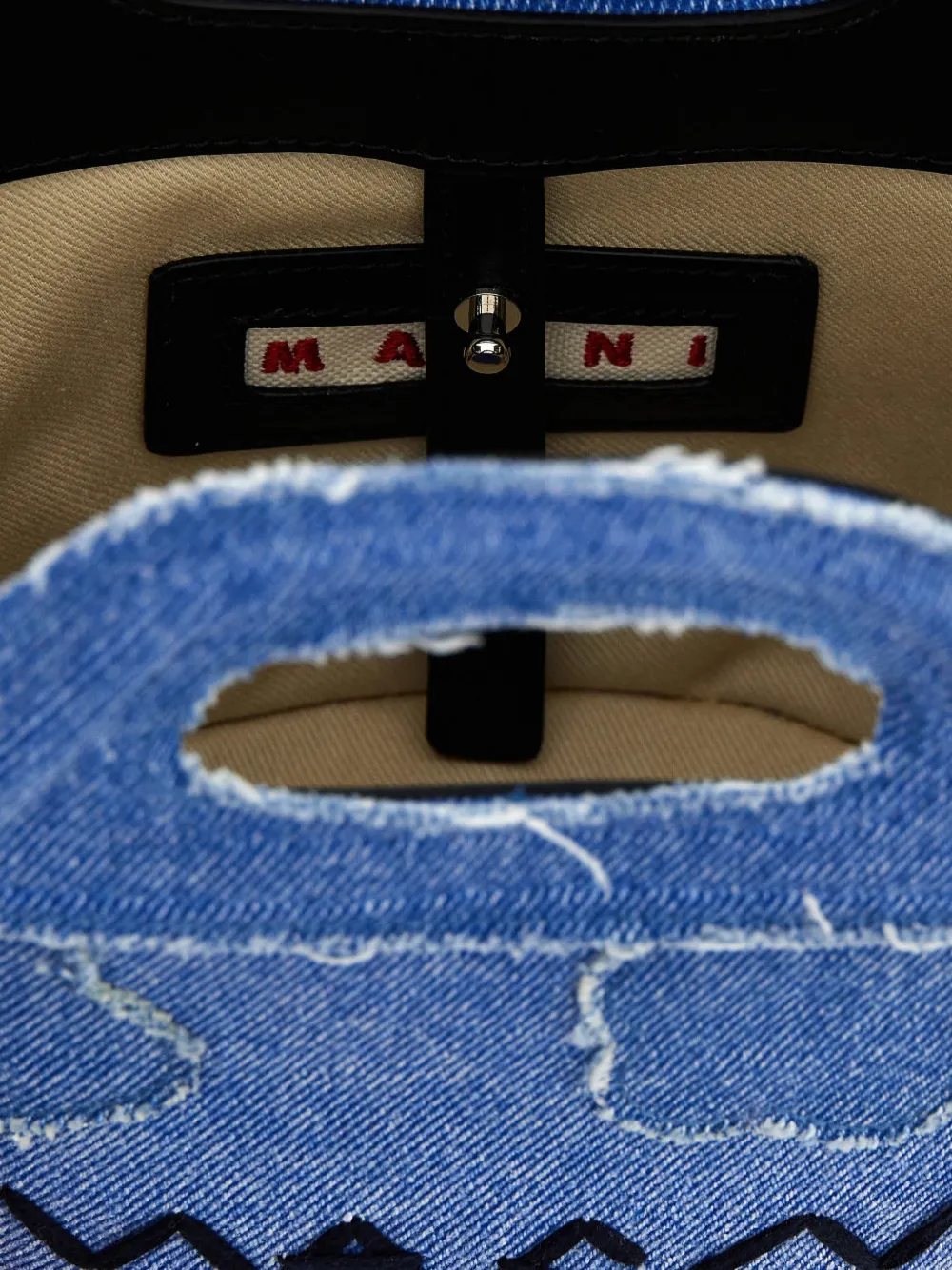 Marni Tropicalia mini-denim shopper Blauw