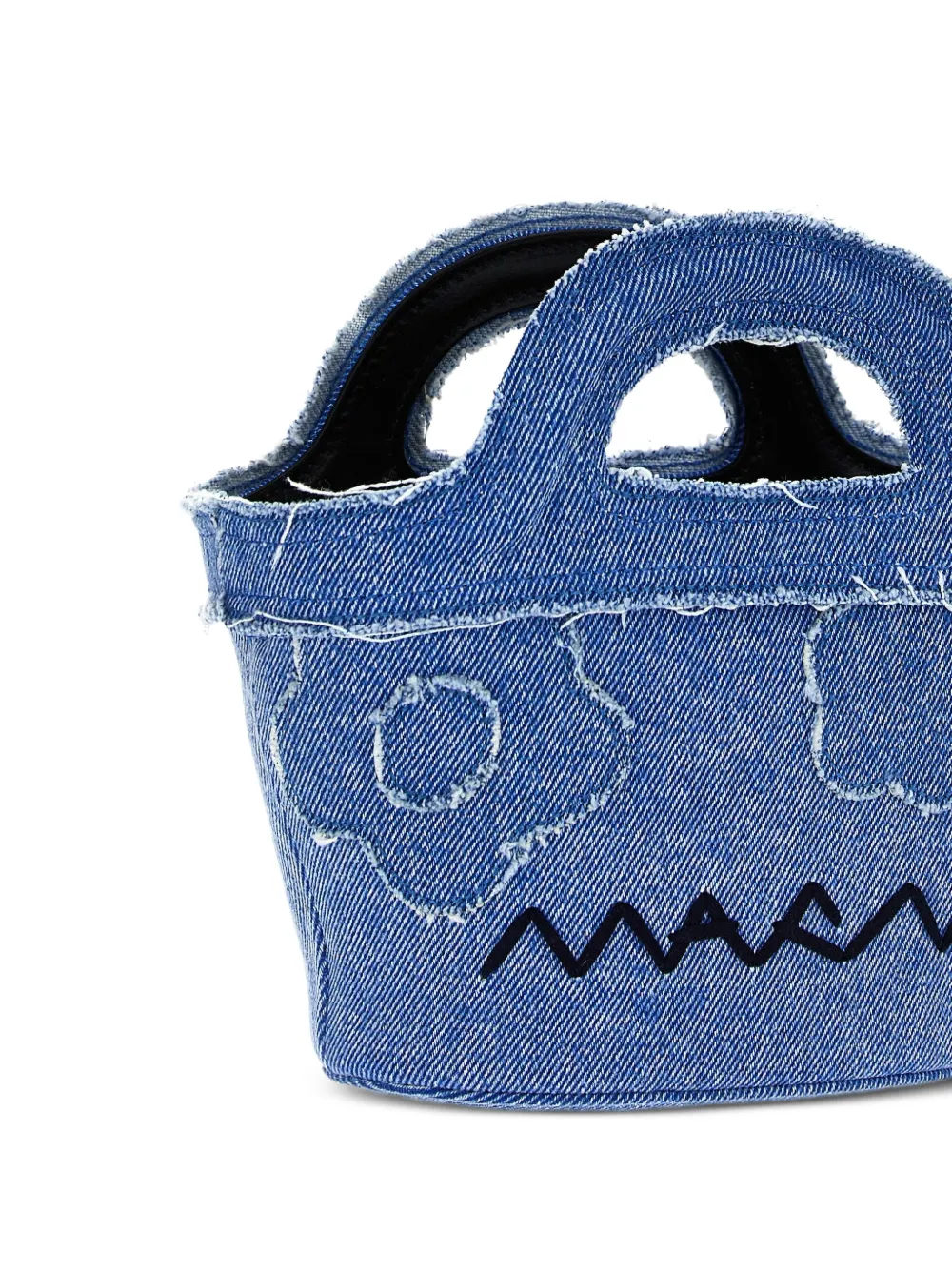 Marni Tropicalia mini-denim shopper Blauw