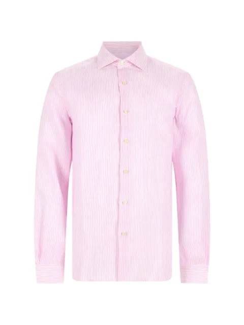 120% Lino camisa a rayas de lino