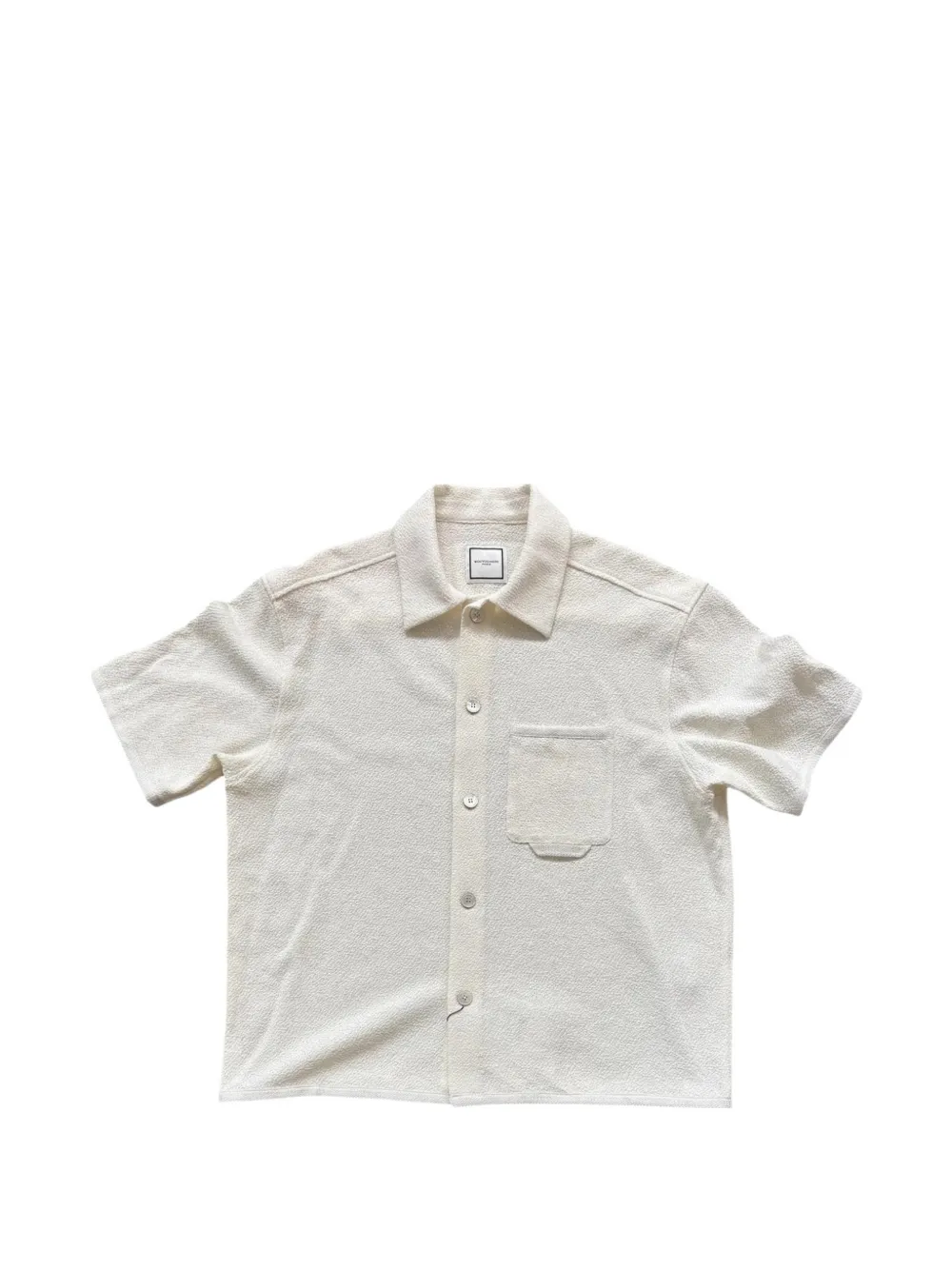 Wooyoungmi textured-knit chest-pocket shirt - Nude