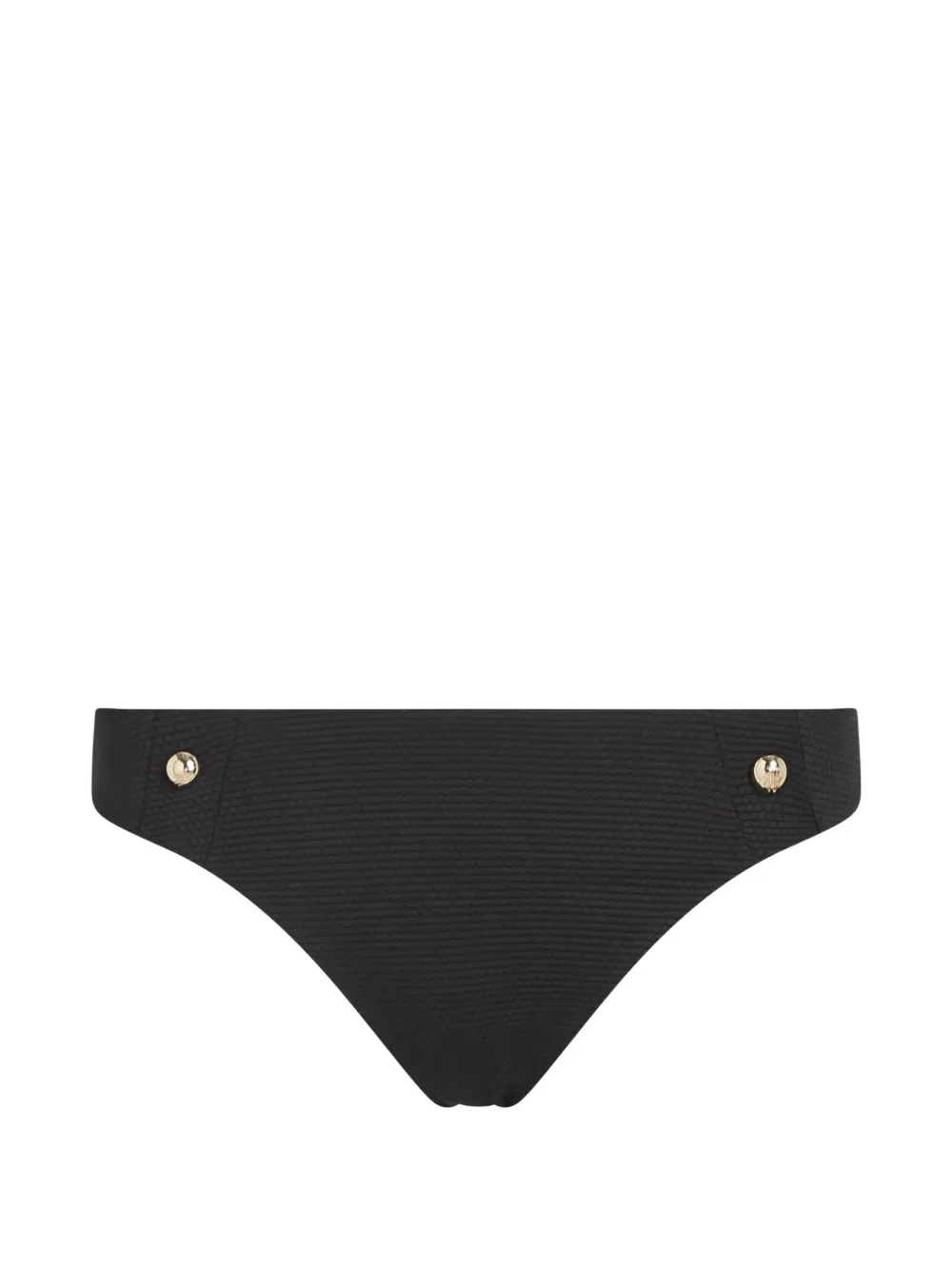 Karl Lagerfeld textured button-embellished bikini bottoms - Schwarz