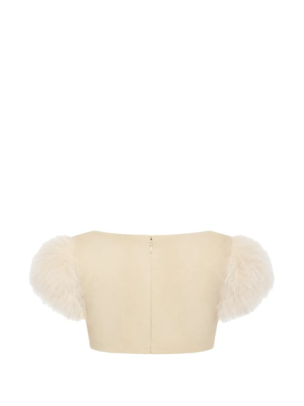 DSQUARED2 Top met kanten vlak en veren afwerking Beige