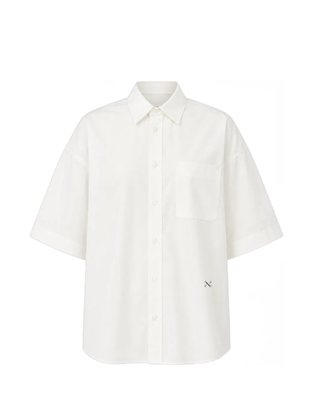 Nackiyé logo-embroidered shirt - Bianco