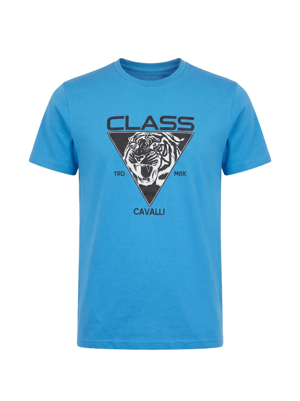 Cavalli Class tiger-print logo-print T-shirt - Blu