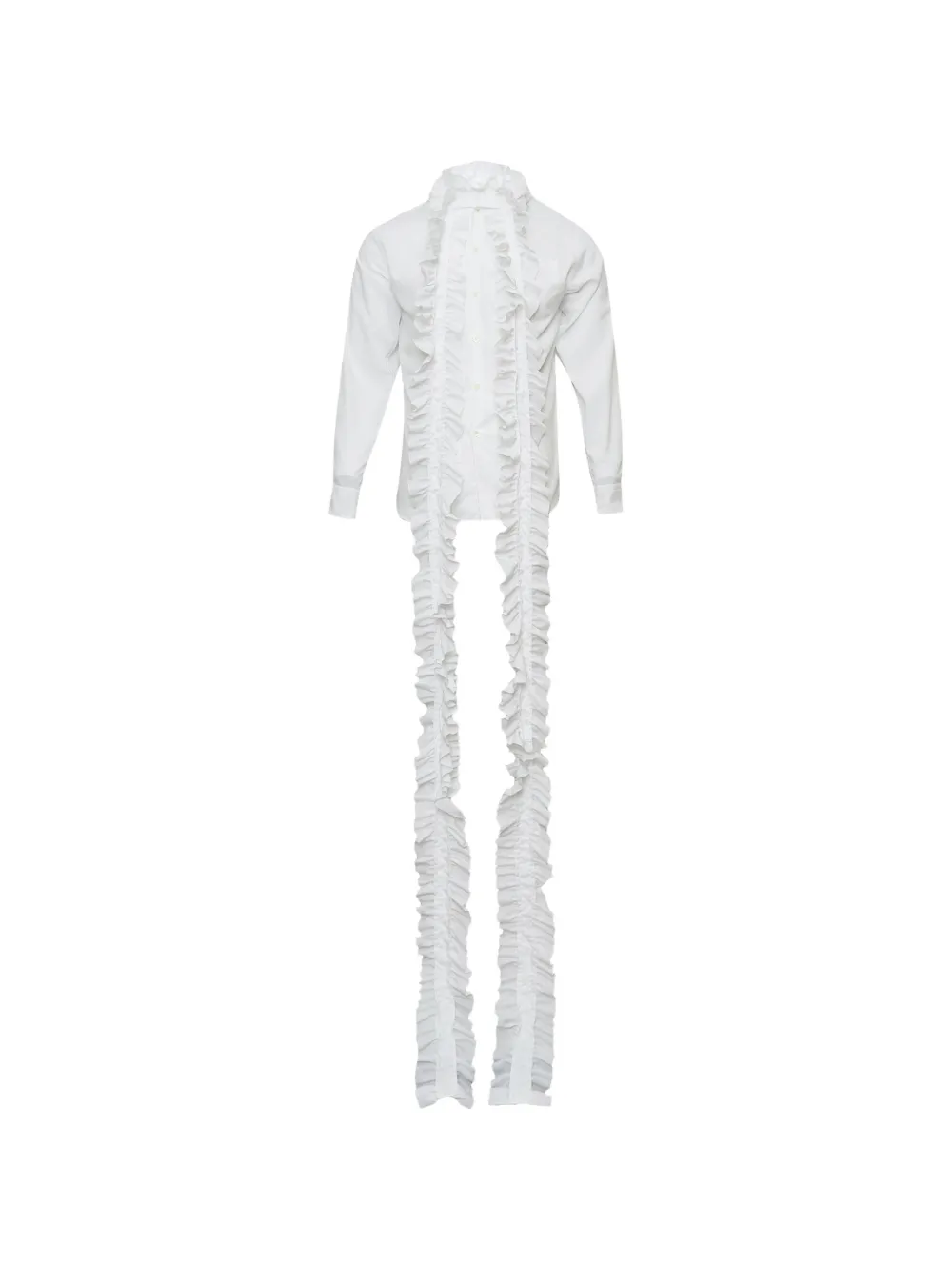 Comme des Garçons Homme Plus ruffle-trimmed shirt - Bianco