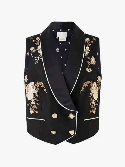 Camilla Flamenco Folklore floral-embroidered waistcoat