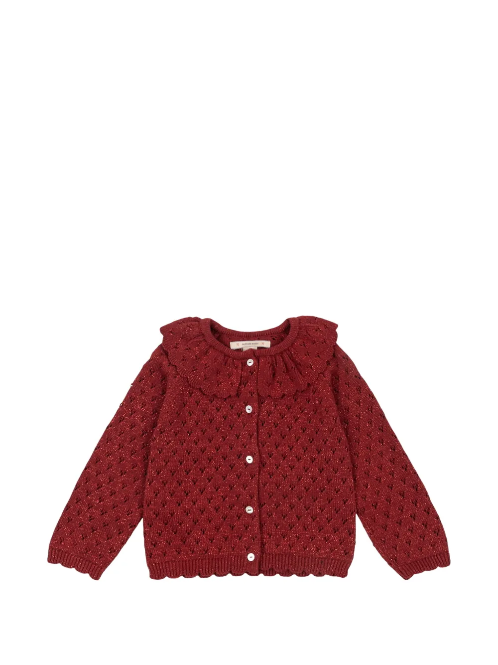 Konges Sløjd ruffled scalloped cardigan - Rosso