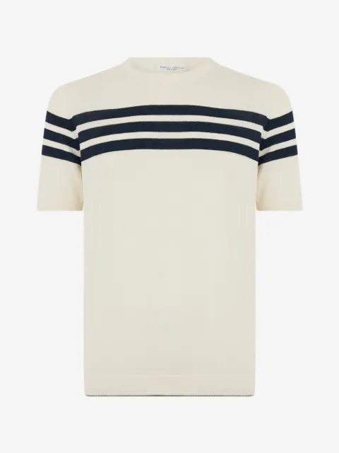 Roberto Collina stripe-print short-sleeve sweater