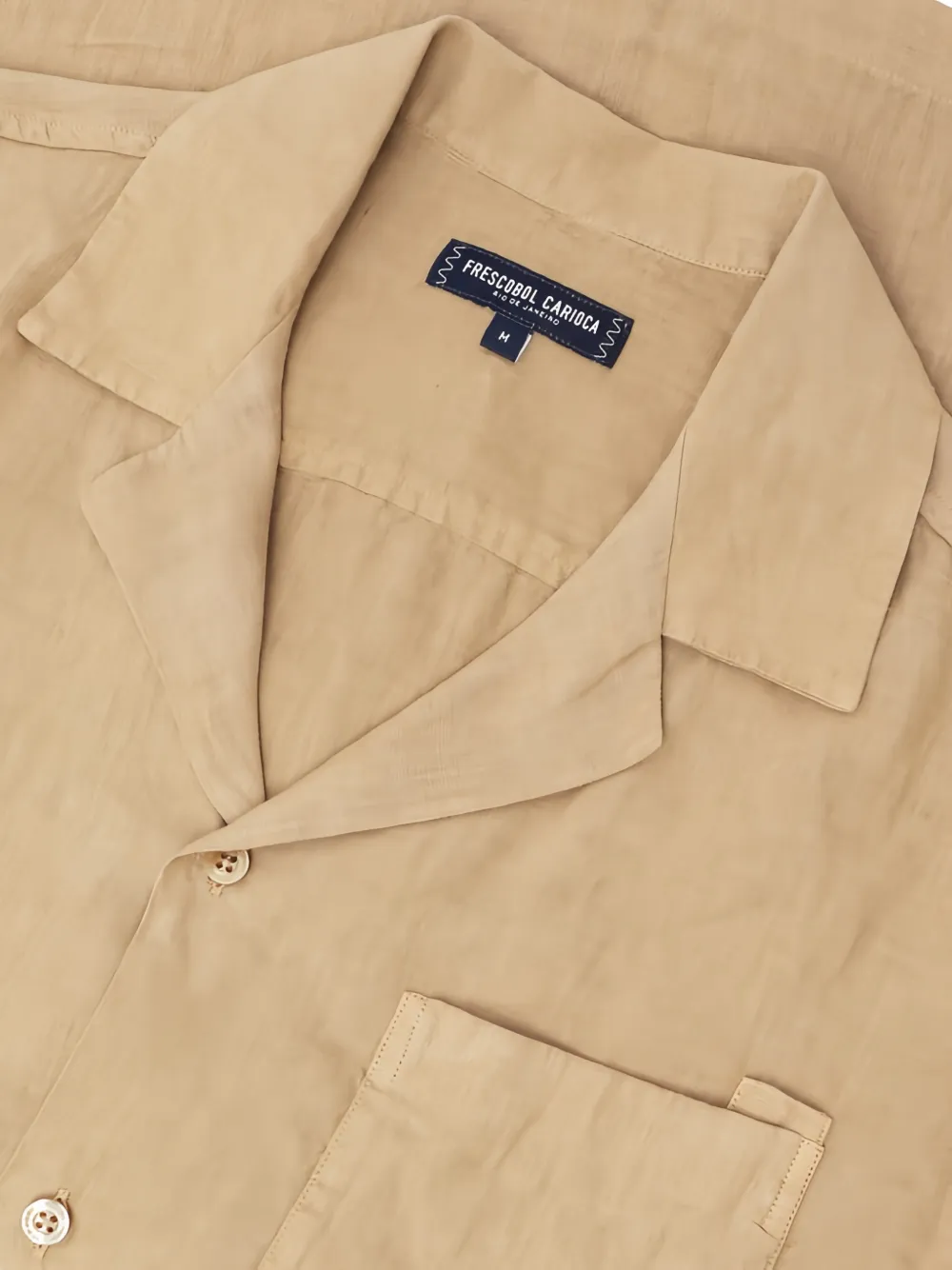 Frescobol Carioca Angelo overhemd met campkraag Beige