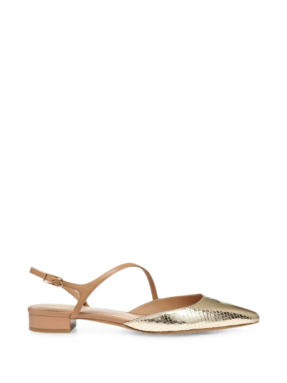 Geox Giselda slingback schoenen met slangenleer-effect Goud