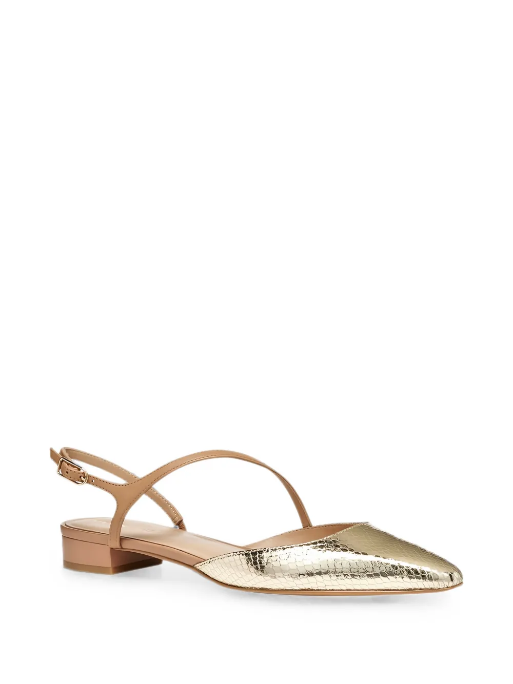 Geox Giselda slingback schoenen met slangenleer-effect Goud
