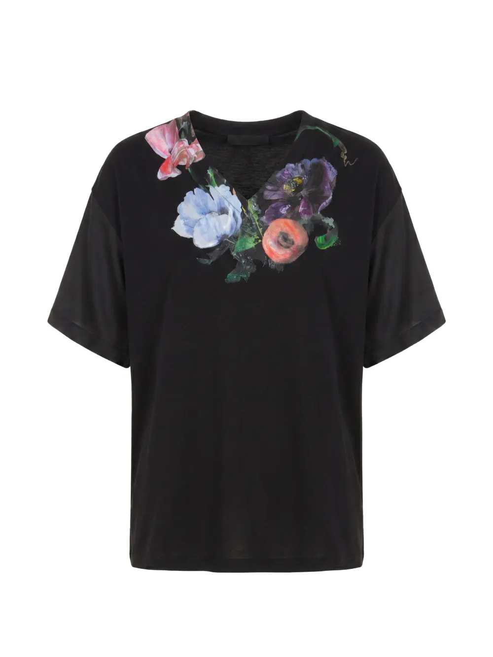 Maison Margiela floral-print V-neck T-shirt - Nero