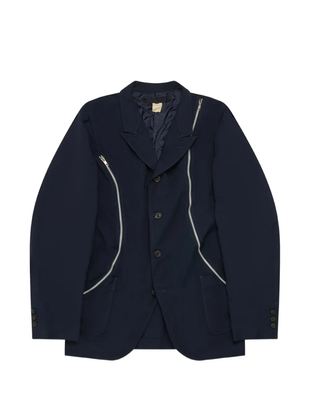 Comme des Garçons Homme single-breasted zip-detail blazer - Blu