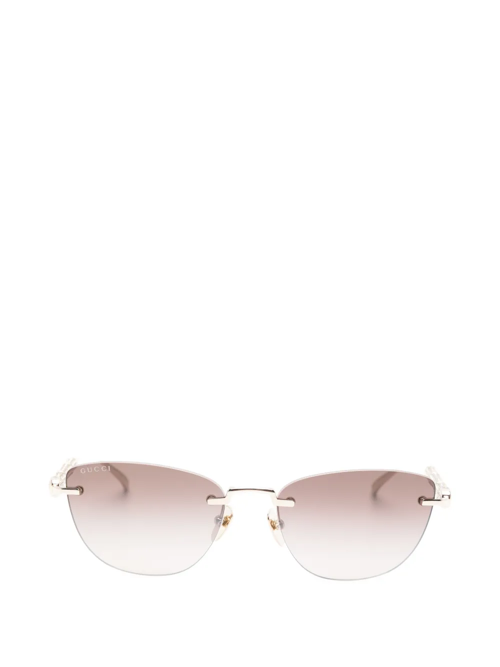 Gucci Eyewear Bamboo crystal-embellished sunglasses - Oro