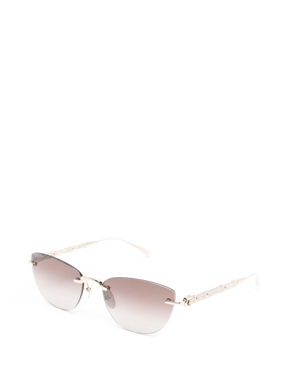 Gucci Eyewear Zonnebril met randloos montuur Goud