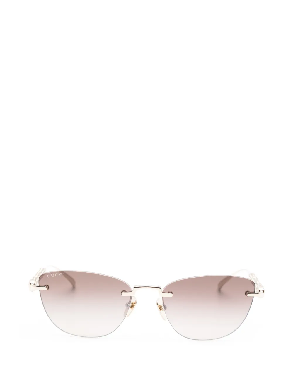 Gucci Eyewear Bamboo crystal-embellished sunglasses - Oro
