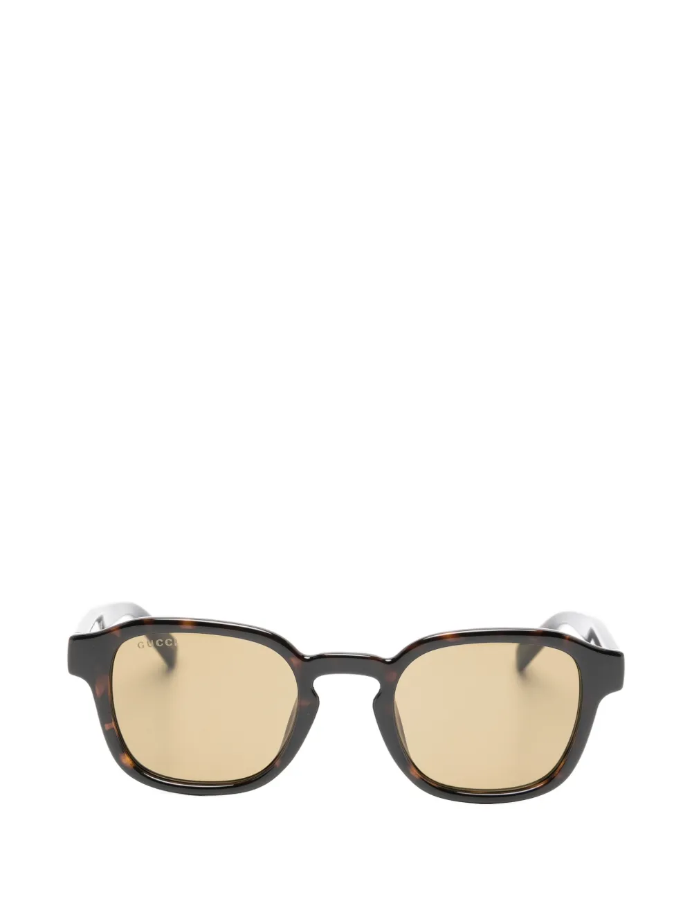 Gucci Eyewear Web-stripe rectangle-frame sunglasses - Marrone