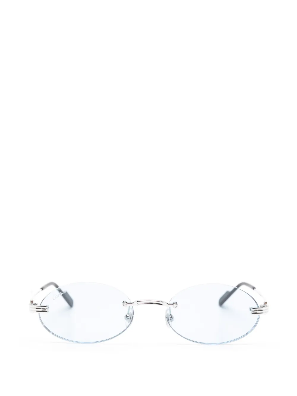 Cartier Eyewear rimless oval-frame sunglasses - Silver