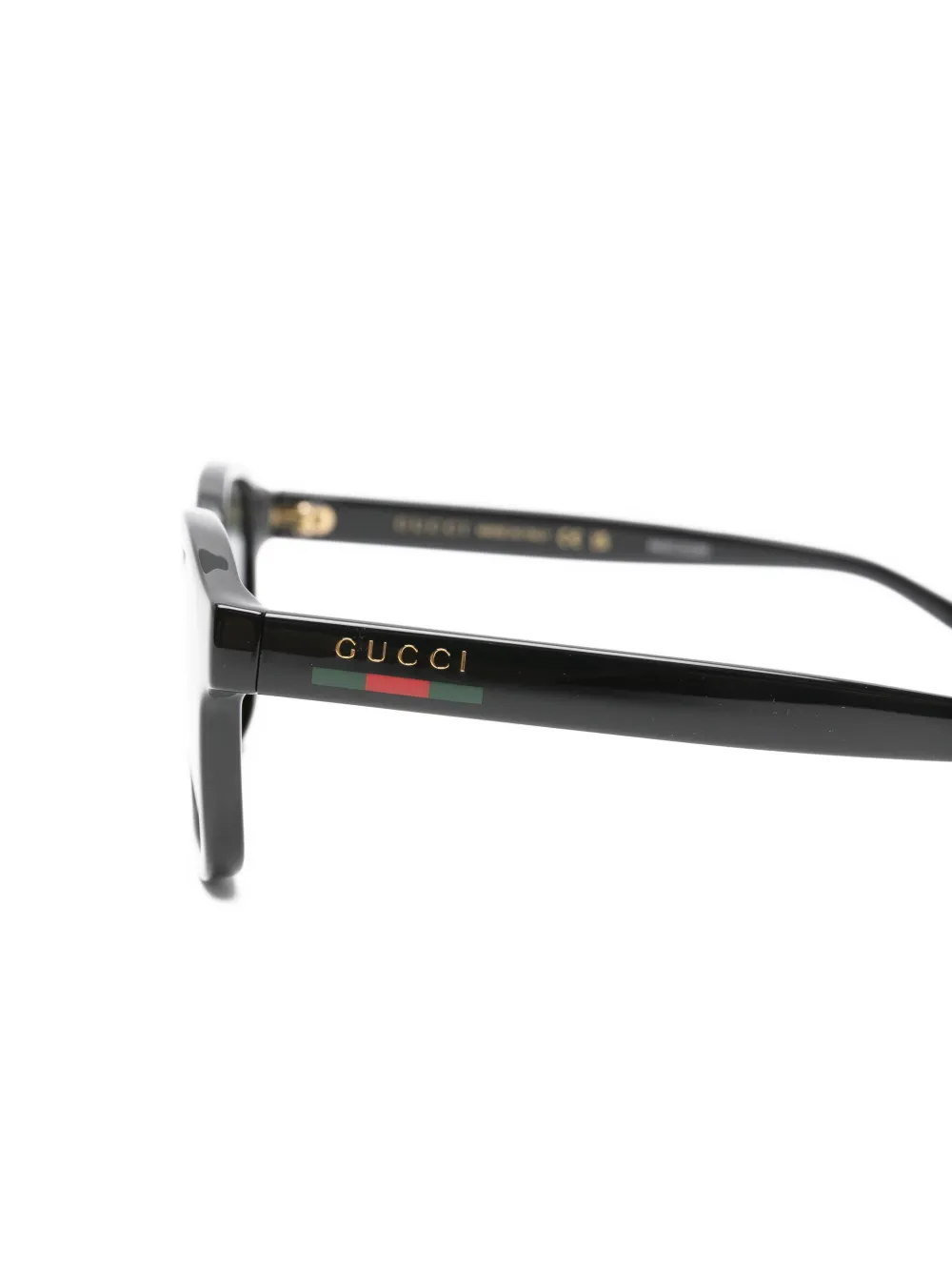 Gucci Eyewear Zonnebril met geometrisch montuur en Web-streep Zwart