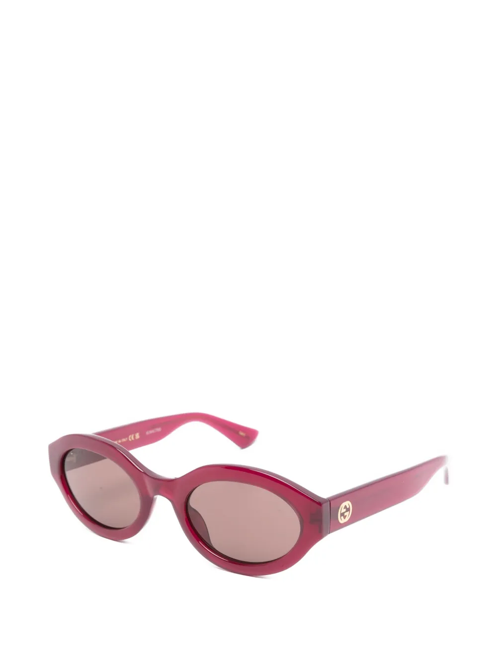 Gucci Eyewear Interlocking G zonnebril met ovaal montuur Rood