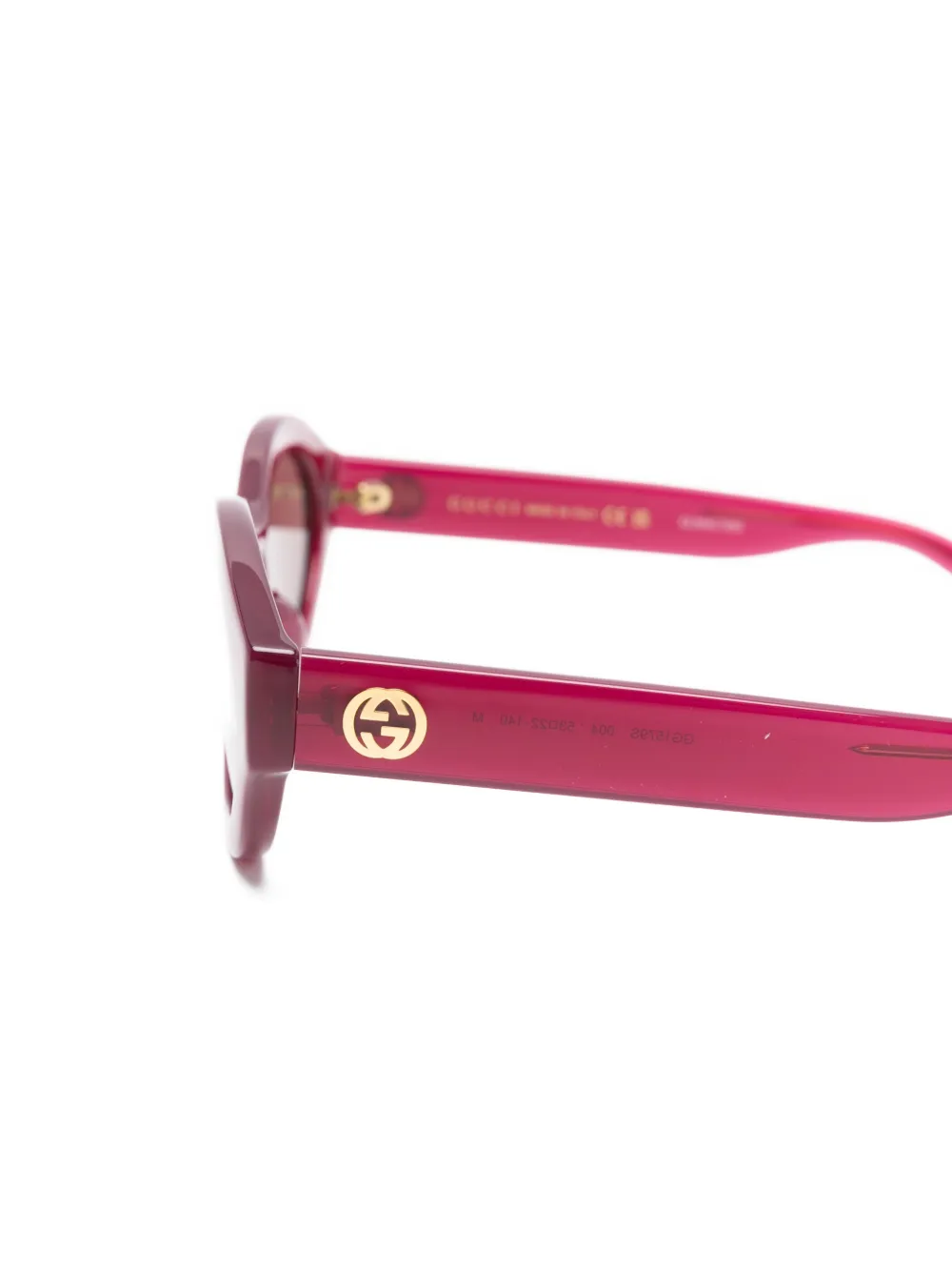 Gucci Eyewear Interlocking G zonnebril met ovaal montuur Rood