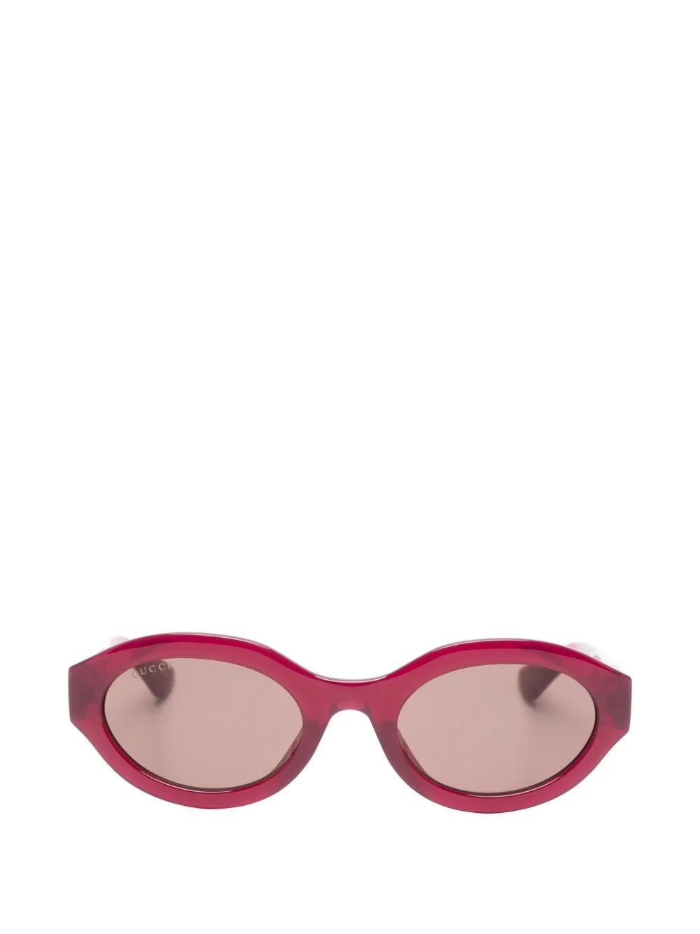 Gucci Eyewear Interlocking G oval-frame sunglasses - Rosso