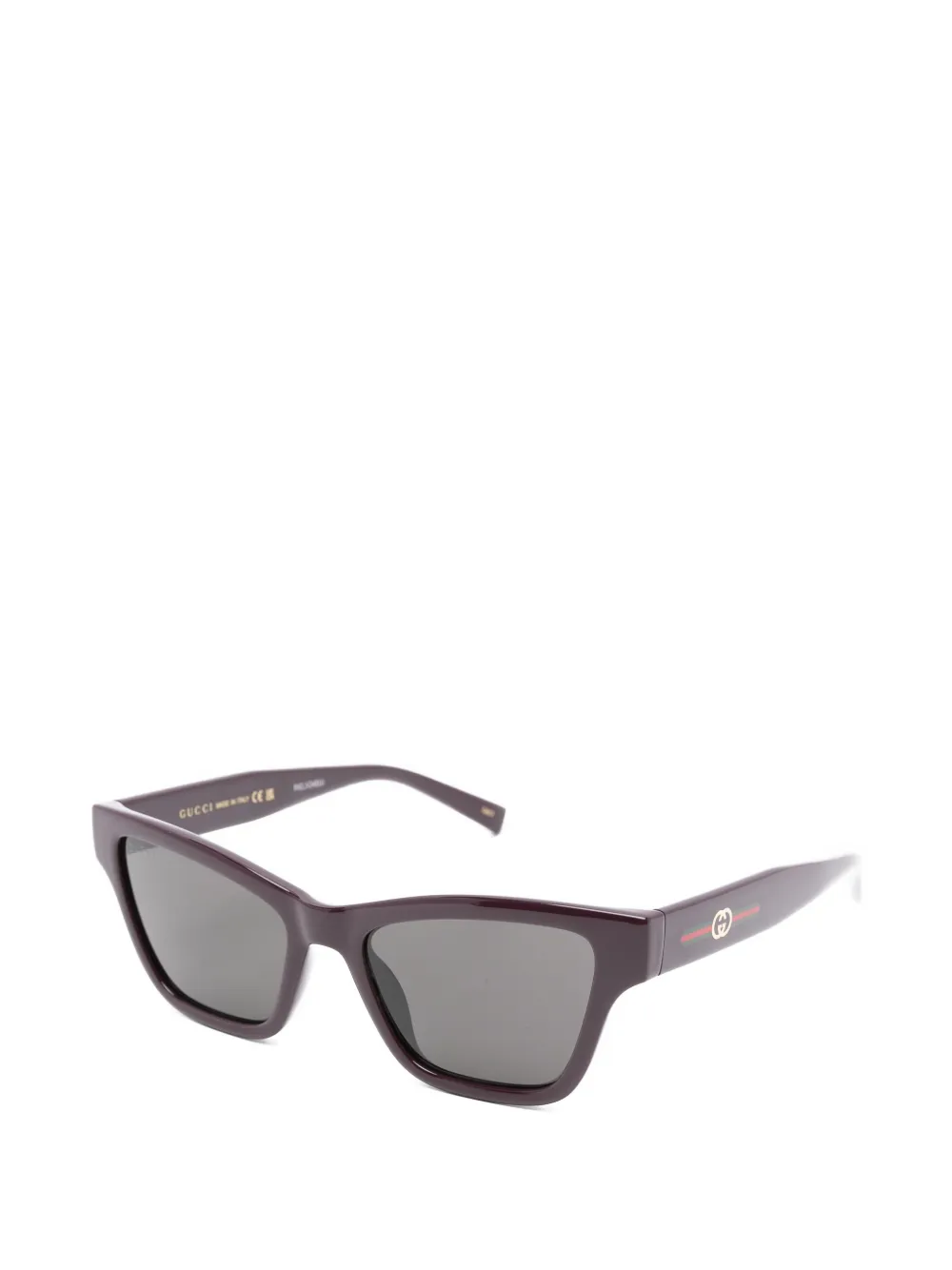 Gucci Eyewear Interlocking G zonnebril met Web-streep Rood