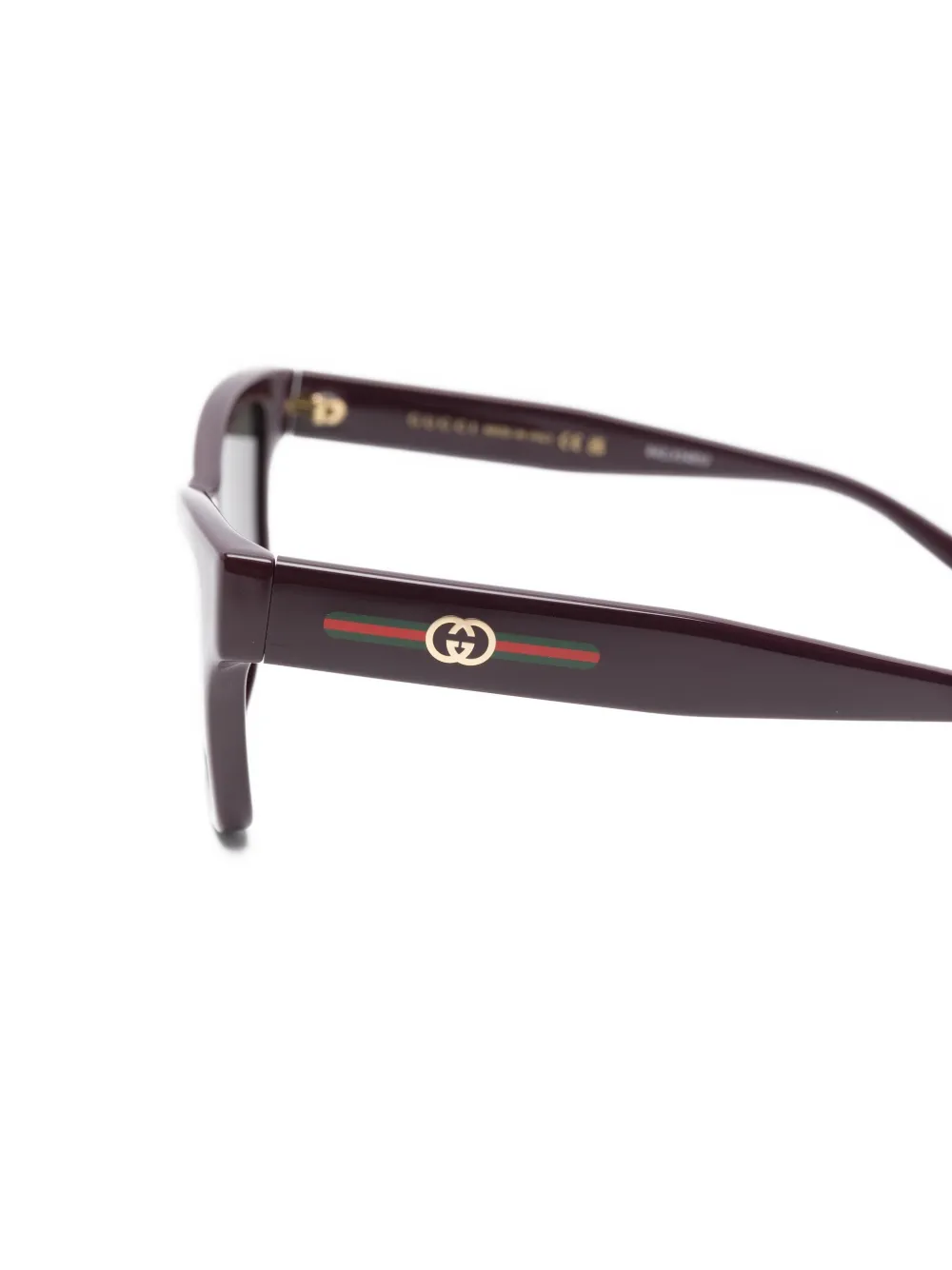 Gucci Eyewear Interlocking G zonnebril met Web-streep Rood
