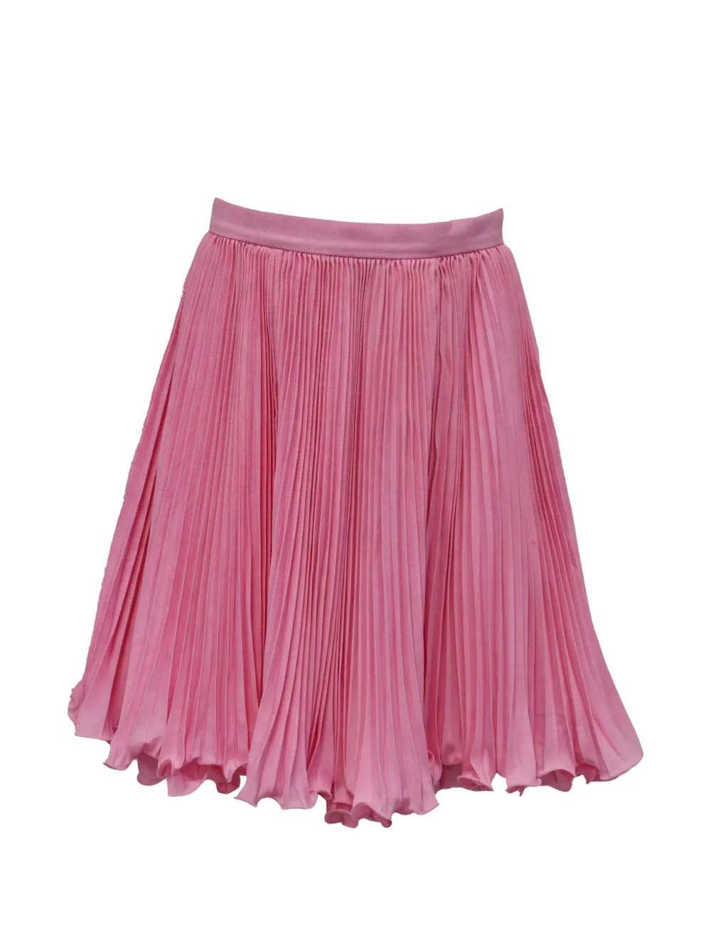 Pre-owned Balmain Pleated Ruffled Mini Skirt In Pink
