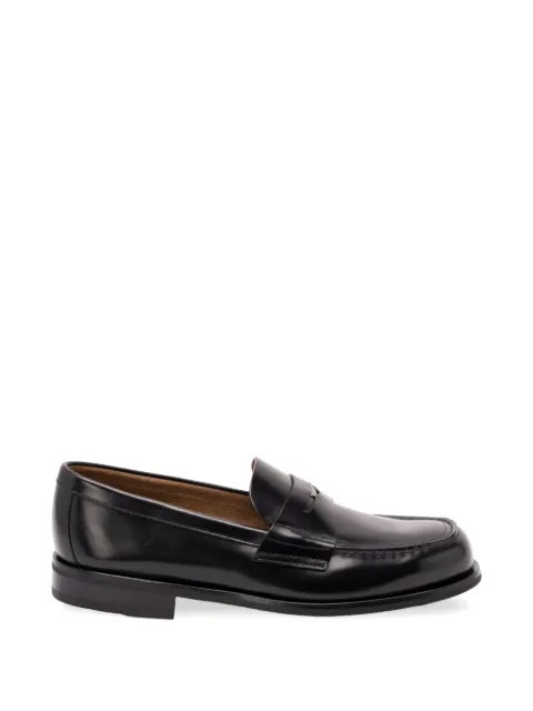 Prada logo-plaque leather loafers