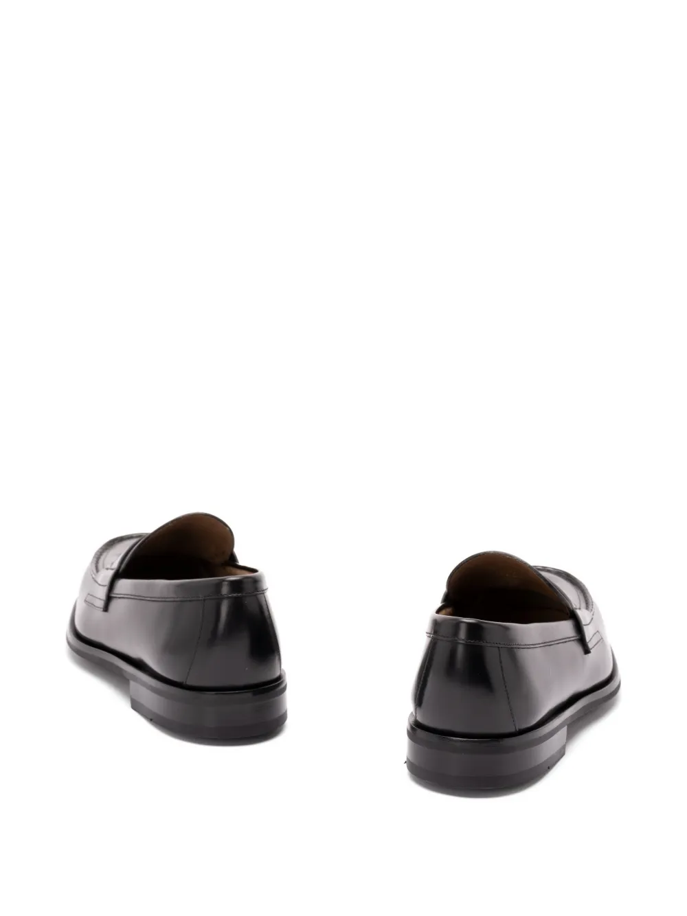 Prada logo-plaque leather loafers Zwart