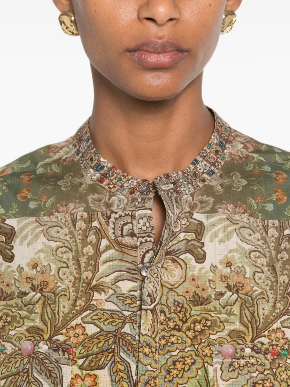 Pierre-Louis Mascia Mini-jurk met bloemenprint Groen