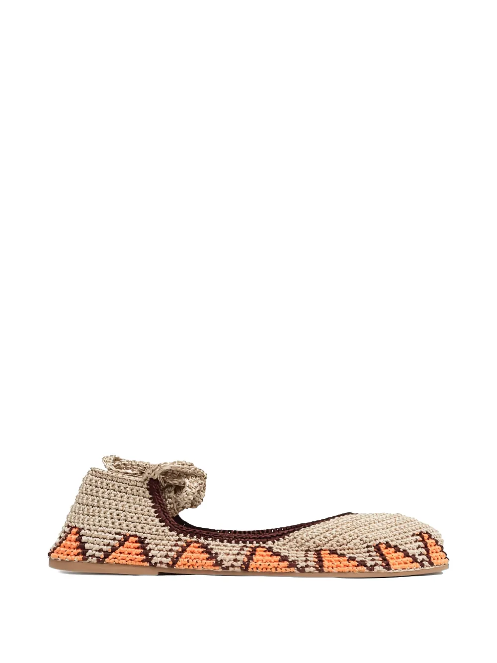 SLO_HAND_MADE crochet lace-up ballet flats - Toni neutri