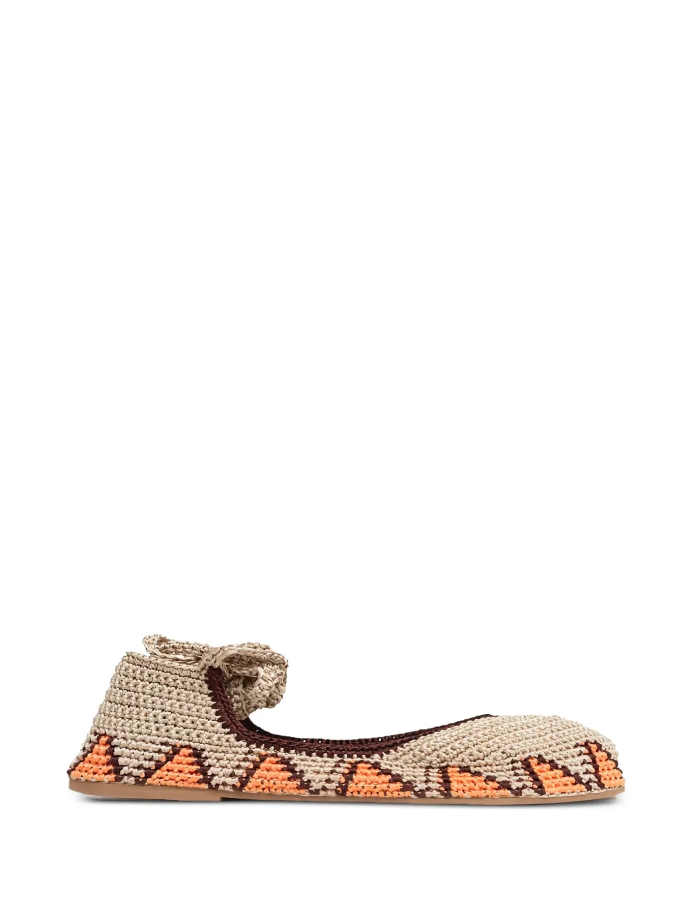 SLO_HAND_MADE crochet lace-up ballet flats - Toni neutri