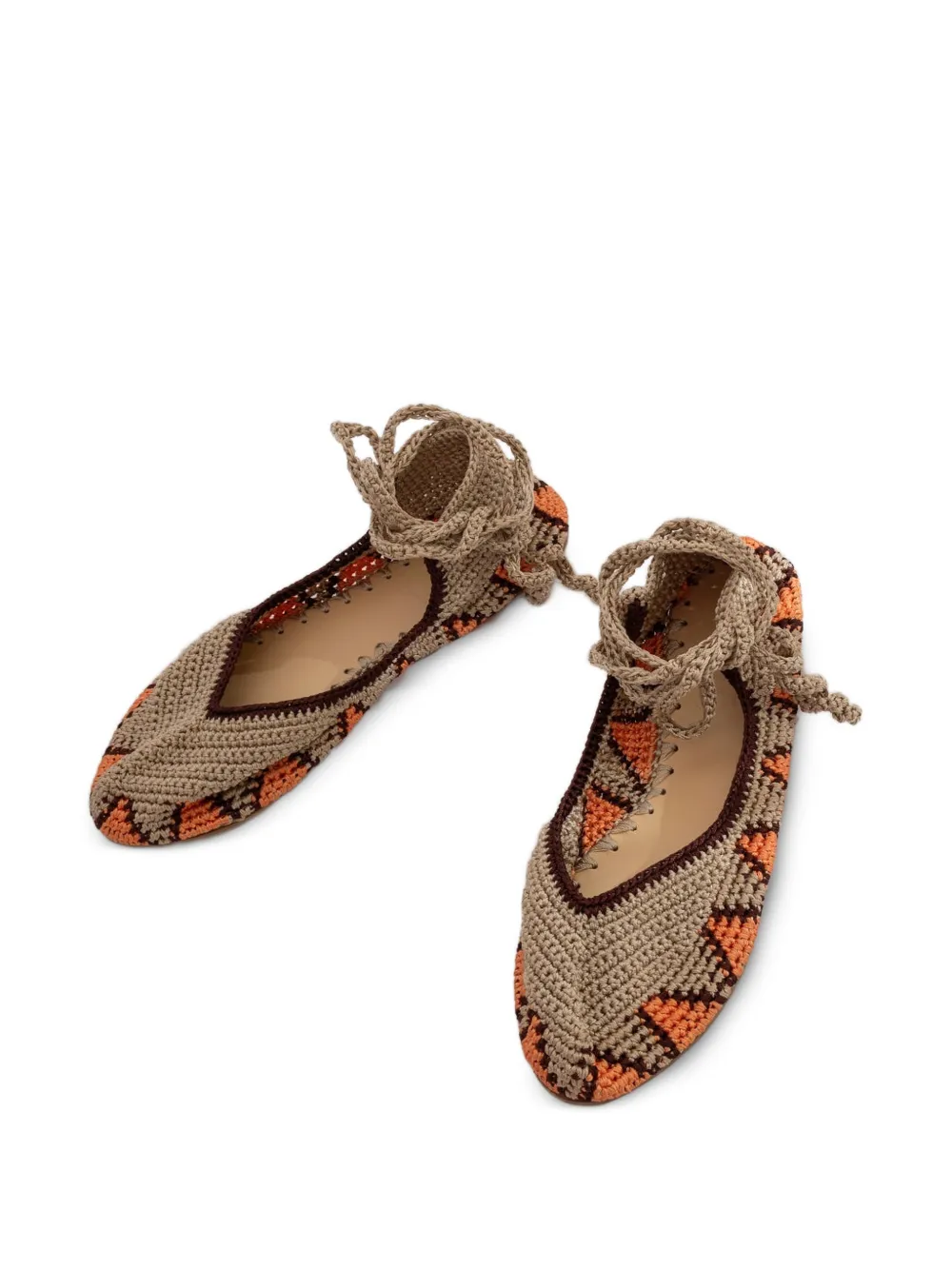  Slo_hand_made Bailarinas Con Cordones - Neutro 