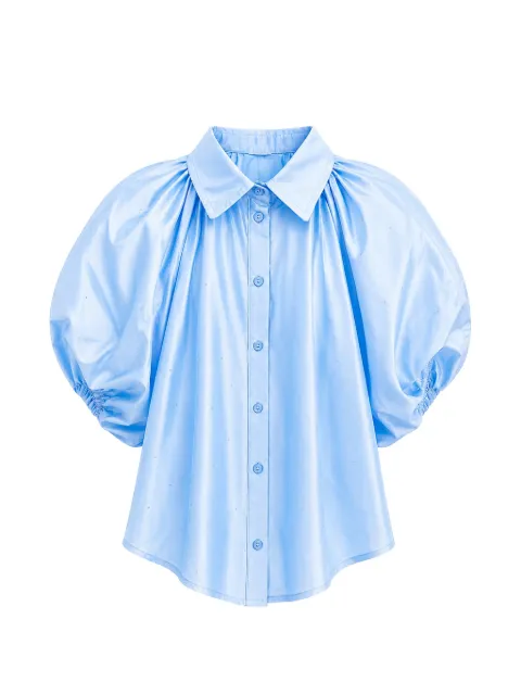 Miss Grant Kids camisa de manga farol con detalles de cristal