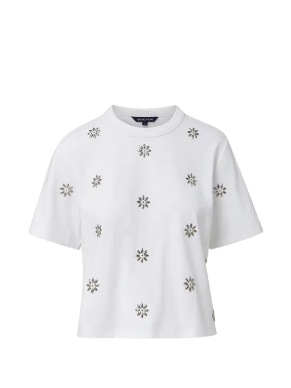 Veronica Beard Sebastian Embellished T-shirt in White