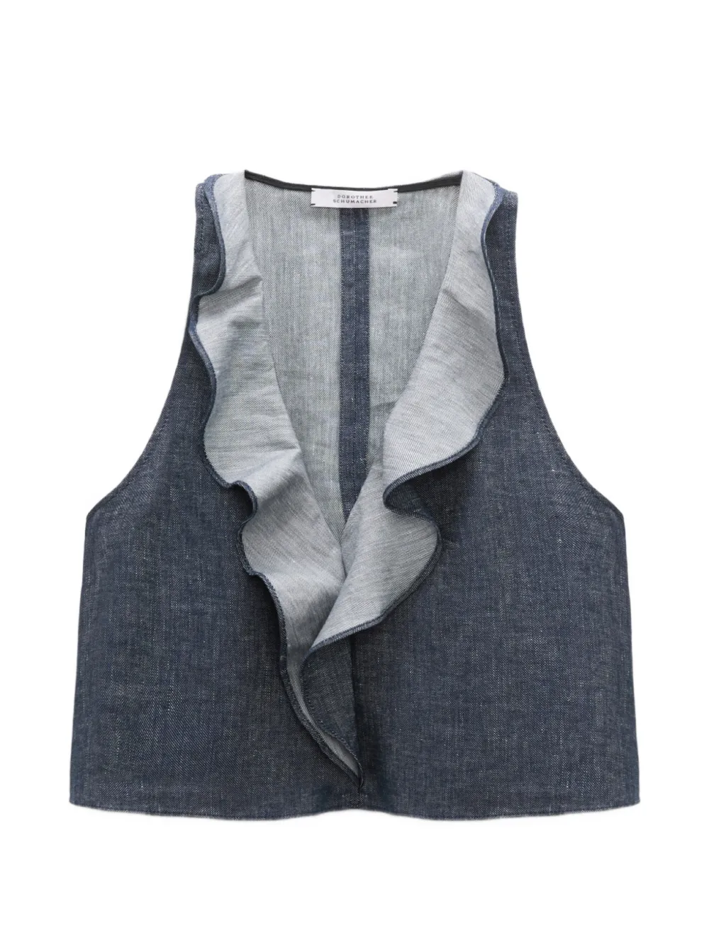 Dorothee Schumacher ruffled denim top - Blu