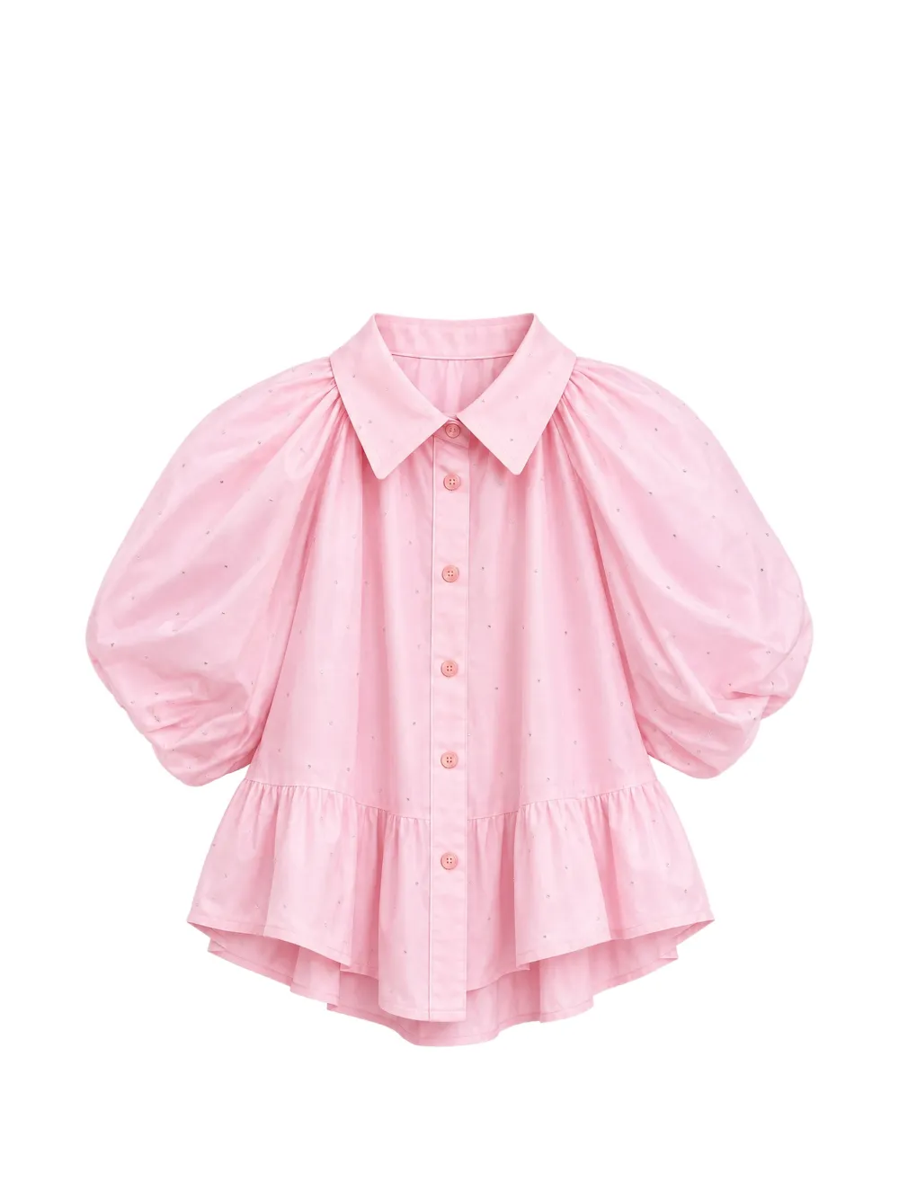 Miss Grant Kids crystal-embellished ruffled blouse - Rosa