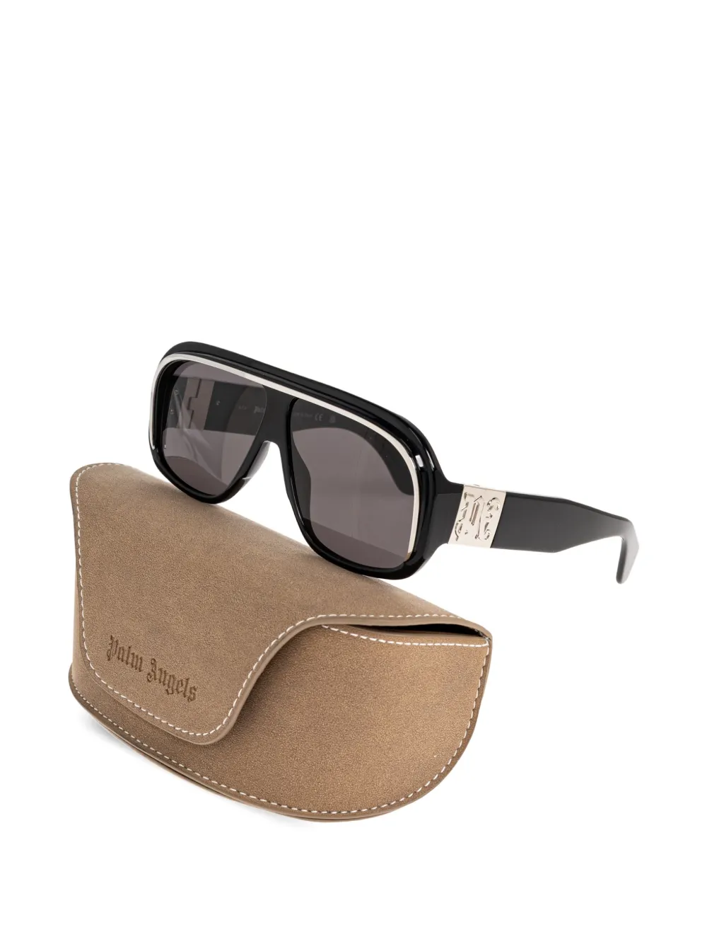 Palm Angels Eyewear Zonnebril met geometrisch montuur Zwart