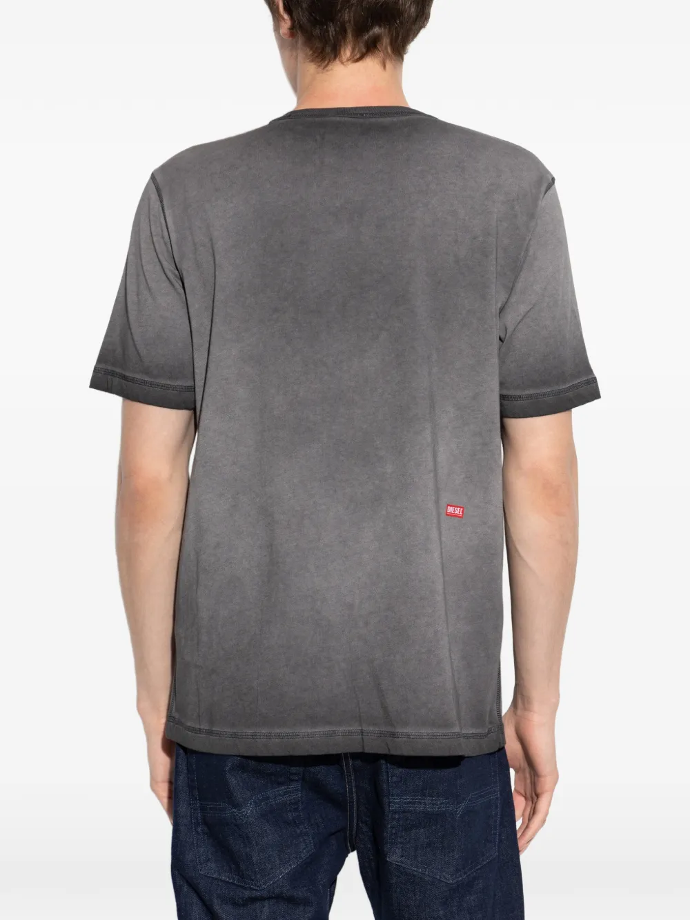 Diesel Jersey T-shirt met grafische print met reliëf Grijs