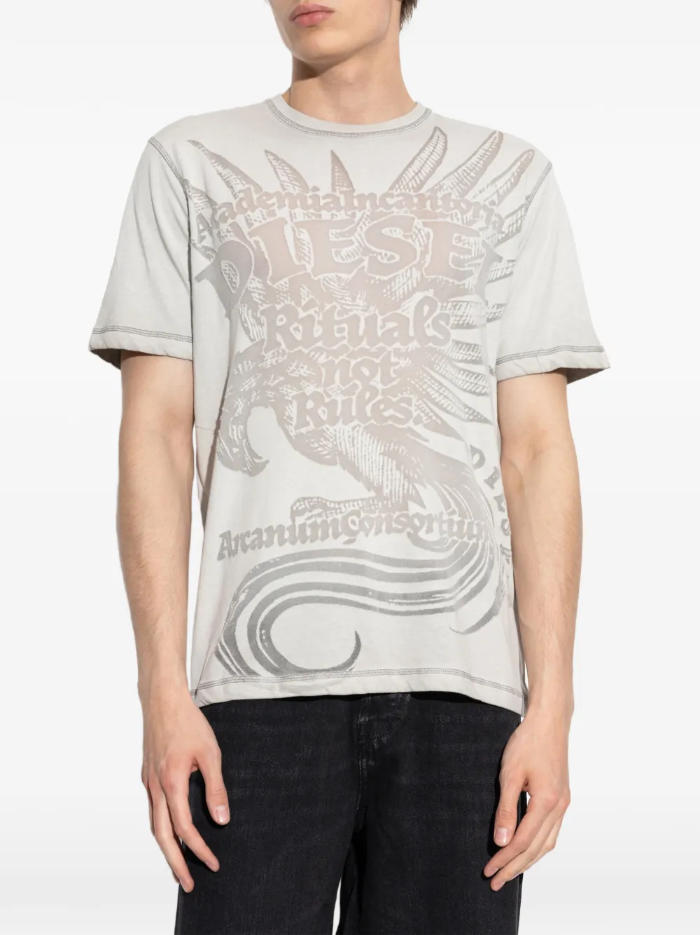 Diesel T-shirt met grafische print Grijs