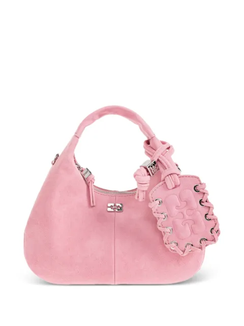 GANNI logo-plaque knot-detail tote bag